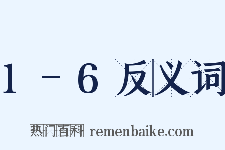 1-6反义词是什么意思的图片